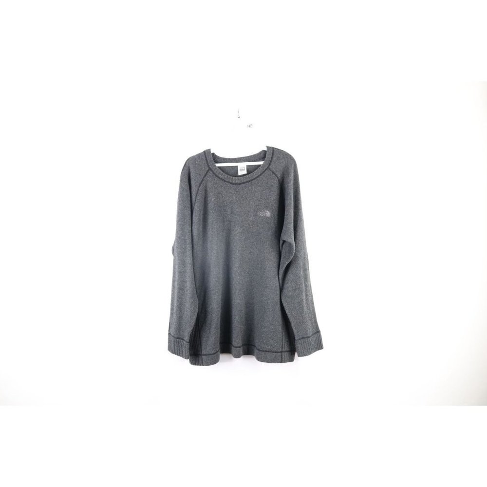Vintage The North Face Mens Large Spell Out Wool Blend Knit Crewneck Sweater - Picture 1 of 8
